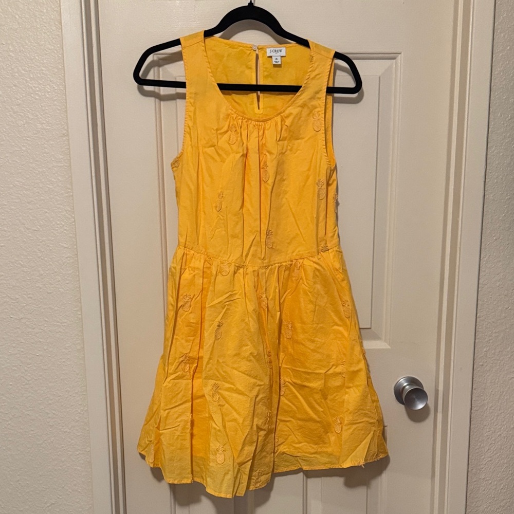 J. Crew Embroidered Pineapple Sleeveless Dress